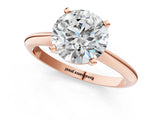 Rose gold Round Cut Diamond Solitaire Engagement Ring with Classic Band and Four-Prong Setting_46