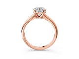 Rose gold Round Cut Diamond Solitaire Engagement Ring with Classic Band and Four-Prong Setting_48
