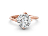 Rose gold Round Cut Diamond Solitaire Engagement Ring with Four-Prong Setting and Classic Band_24
