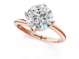 Rose gold Round Cut Diamond Solitaire Engagement Ring with Four-Prong Setting and Classic Band_25