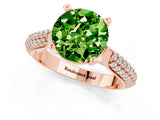 Rose gold Round Cut Diamond Solitaire Engagement Ring with Pavé Band and Four-Prong Setting_1