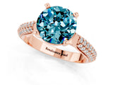 Rose gold Round Cut Diamond Solitaire Engagement Ring with Pavé Band and Four-Prong Setting_1