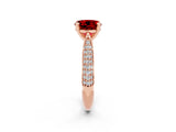 Rose gold Round Cut Diamond Solitaire Engagement Ring with Pavé Band and Four-Prong Setting_2