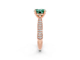 Rose gold Round Cut Diamond Solitaire Engagement Ring with Pavé Band and Four-Prong Setting_2