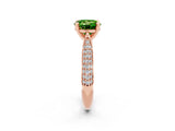 Rose gold Round Cut Diamond Solitaire Engagement Ring with Pavé Band and Four-Prong Setting_2