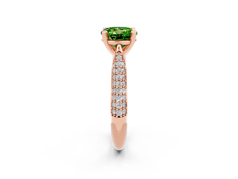 Rose gold Round Cut Diamond Solitaire Engagement Ring with Pavé Band and Four-Prong Setting_2