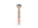 Rose gold Round Cut Diamond Solitaire Engagement Ring with Pavé Band and Four-Prong Setting_2