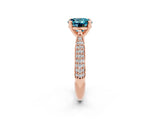 Rose gold Round Cut Diamond Solitaire Engagement Ring with Pavé Band and Four-Prong Setting_2