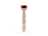 Rose gold Round Cut Diamond Solitaire Engagement Ring with Pavé Band and Four-Prong Setting_2