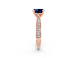 Rose gold Round Cut Diamond Solitaire Engagement Ring with Pavé Band and Four-Prong Setting_2