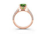 Rose gold Round Cut Diamond Solitaire Engagement Ring with Pavé Band and Four-Prong Setting_3