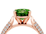 Rose gold Round Cut Diamond Solitaire Engagement Ring with Pavé Band and Four-Prong Setting_4