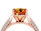 Rose gold Round Cut Diamond Solitaire Engagement Ring with Pavé Band and Four-Prong Setting_4