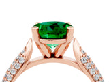 Rose gold Round Cut Diamond Solitaire Engagement Ring with Pavé Band and Four-Prong Setting_4