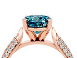 Rose gold Round Cut Diamond Solitaire Engagement Ring with Pavé Band and Four-Prong Setting_4