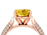 Rose gold Round Cut Diamond Solitaire Engagement Ring with Pavé Band and Four-Prong Setting_4