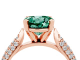 Rose gold Round Cut Diamond Solitaire Engagement Ring with Pavé Band and Four-Prong Setting_4