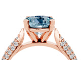 Rose gold Round Cut Diamond Solitaire Engagement Ring with Pavé Band and Four-Prong Setting_4