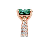 Rose gold Round Cut Diamond Solitaire Engagement Ring with Pavé Band and Four-Prong Setting_5