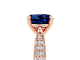 Rose gold Round Cut Diamond Solitaire Engagement Ring with Pavé Band and Four-Prong Setting_5