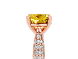 Rose gold Round Cut Diamond Solitaire Engagement Ring with Pavé Band and Four-Prong Setting_5