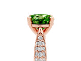 Rose gold Round Cut Diamond Solitaire Engagement Ring with Pavé Band and Four-Prong Setting_5