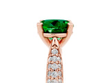 Rose gold Round Cut Diamond Solitaire Engagement Ring with Pavé Band and Four-Prong Setting_5