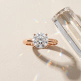Rose gold Round Cut Diamond Solitaire Engagement Ring with Round Band and Four-Prong Setting_354
