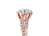 Rose gold Round Cut Diamond Solitaire Engagement Ring with Twisted Pavé Band and Four-Prong Setting_64