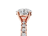 Rose gold Round Cut Diamond Solitaire Pavé Engagement Ring with Round Band and Prong Setting_19
