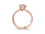 Rose gold Round Cut Diamond Solitaire Pavé Engagement Ring with Round Band and Prong Setting_47