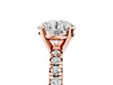 Rose gold Round Cut Diamond Solitaire Pavé Engagement Ring with Round Band and Prong Setting_49
