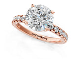 Rose gold Round Cut Diamond Solitaire Pavé Engagement Ring with Round Band and Prong Setting_81