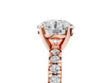 Rose gold Round Cut Diamond Solitaire Pavé Engagement Ring with Round Band and Prong Setting_85