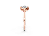 Rose gold Round Cut Diamond Solitaire Ring with Flower Prong Setting and Classic Band_38