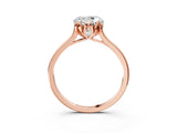 Rose gold Round Cut Diamond Solitaire Ring with Flower Prong Setting and Classic Band_39