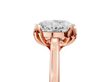 Rose gold Round Cut Diamond Solitaire Ring with Flower Prong Setting and Classic Band_41