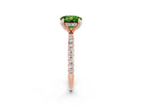 Rose gold Round Cut Diamond Solitaire Ring with Four-Prong Setting and Pavé Band_2