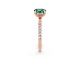 Rose gold Round Cut Diamond Solitaire Ring with Four-Prong Setting and Pavé Band_2