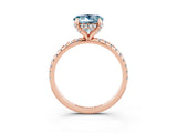 Rose gold Round Cut Diamond Solitaire Ring with Four-Prong Setting and Pavé Band_3