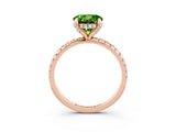Rose gold Round Cut Diamond Solitaire Ring with Four-Prong Setting and Pavé Band_3