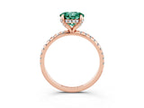Rose gold Round Cut Diamond Solitaire Ring with Four-Prong Setting and Pavé Band_3