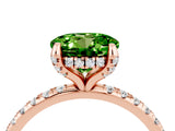 Rose gold Round Cut Diamond Solitaire Ring with Four-Prong Setting and Pavé Band_4