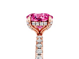 Rose gold Round Cut Diamond Solitaire Ring with Four-Prong Setting and Pavé Band_5