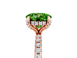 Rose gold Round Cut Diamond Solitaire Ring with Four-Prong Setting and Pavé Band_5