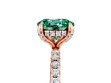 Rose gold Round Cut Diamond Solitaire Ring with Four-Prong Setting and Pavé Band_5
