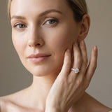 Rose gold Round Cut Diamond Solitaire Ring with Micro Pave Band and Prong Setting_13