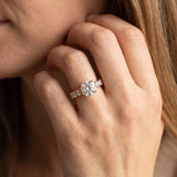 Rose gold Round Cut Diamond Solitaire Ring with Micro Pave Band and Prong Setting_14