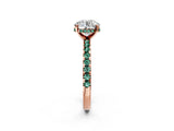 Rose gold Round Cut Diamond Solitaire Ring with Pavé Band and Four-Prong Setting_2