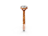 Rose gold Round Cut Diamond Solitaire Ring with Pavé Band and Four-Prong Setting_2